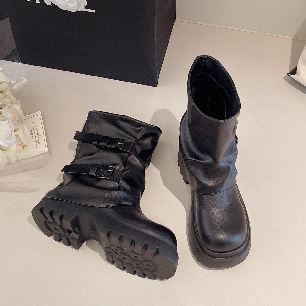 

Popular knight boots women s 2025 autumn new fashionable versatile thick-soled height-increasing and thin boots but knee boots 40