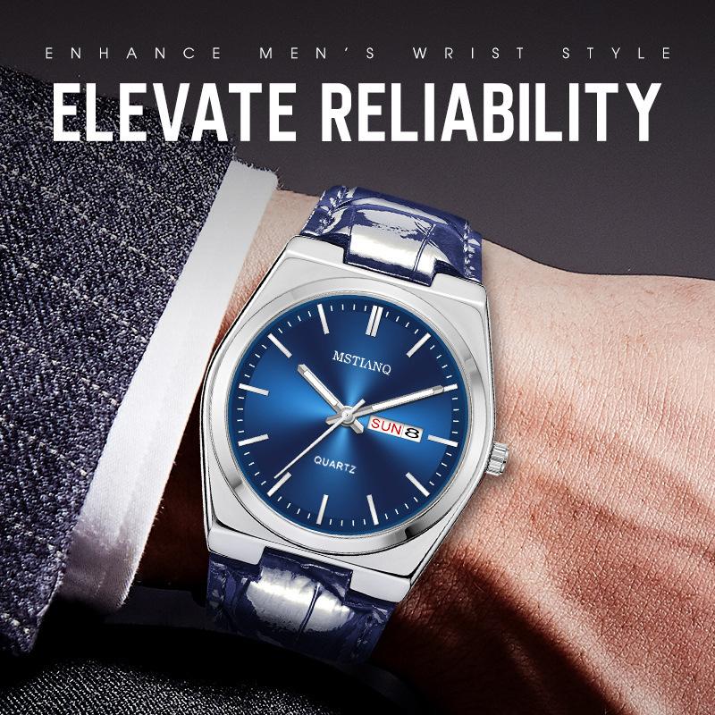 Elegant Atmospheric Watch Men'S Business Casual Double Calendar Boys' Luminous Quartz Watch Men'S