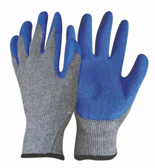 Grey Crinkle Finished Latex Coated Work Gloves En388 (Blue,General Purpose Work Gloves&M)