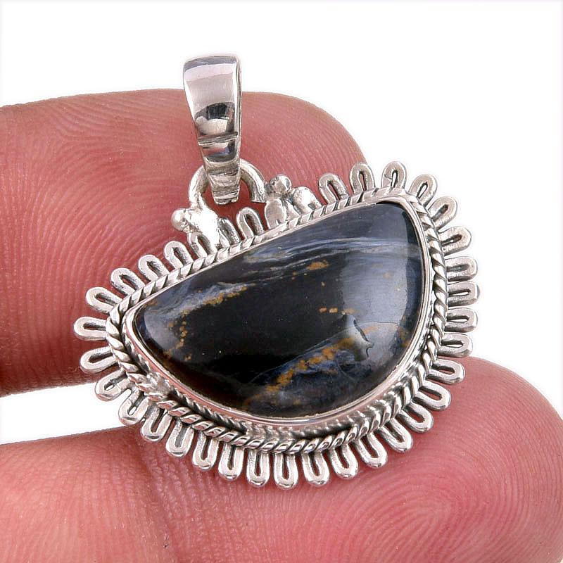 

Natural Pietersite Gemstone 925 Solid Sterling Silver Jewelry Pendant 1.25 l4G26