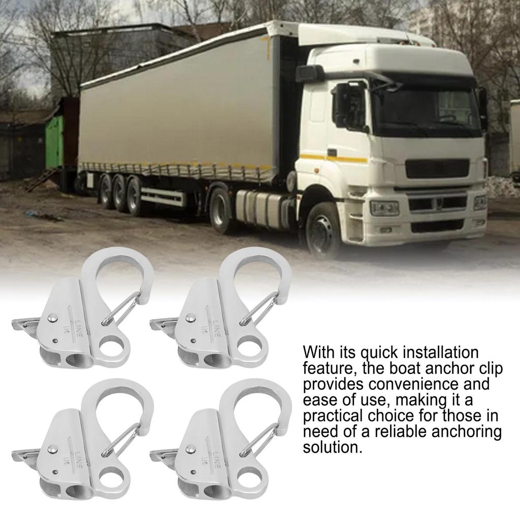 4 Pcs Boat Anchor Hooks - 316 Stainless Steel Boat Anchor Hook Clips with