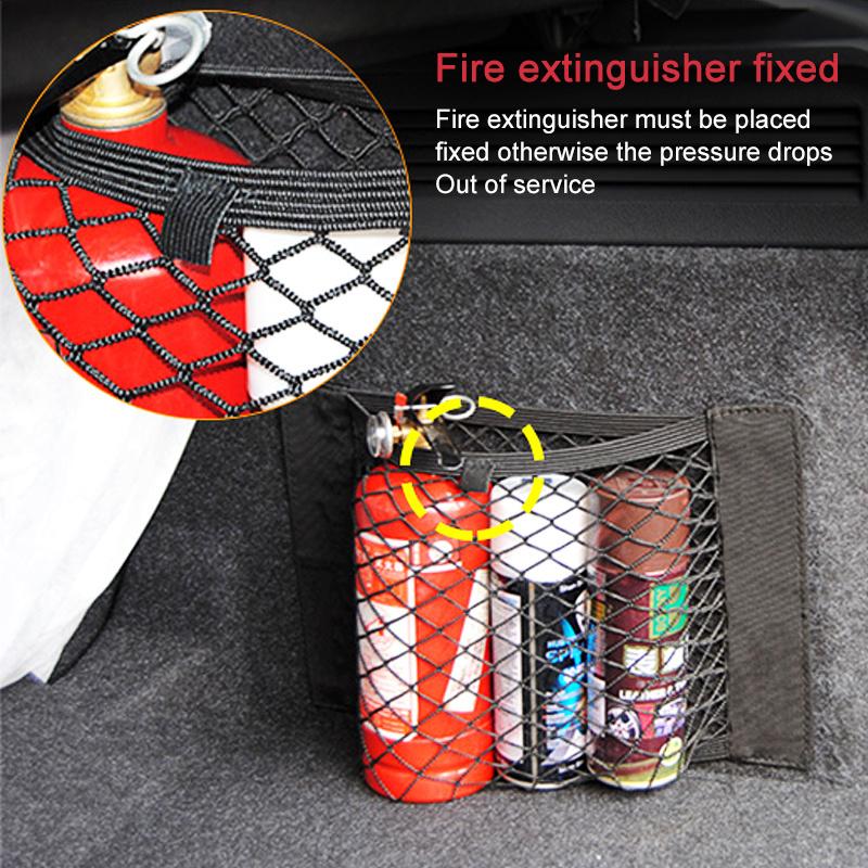 

Car Back Rear Trunk Organizer Net Mesh Storage Net Magic Sticker Mesh Storage Bag Seat Elastic String Net Car Trunk Storage Acce