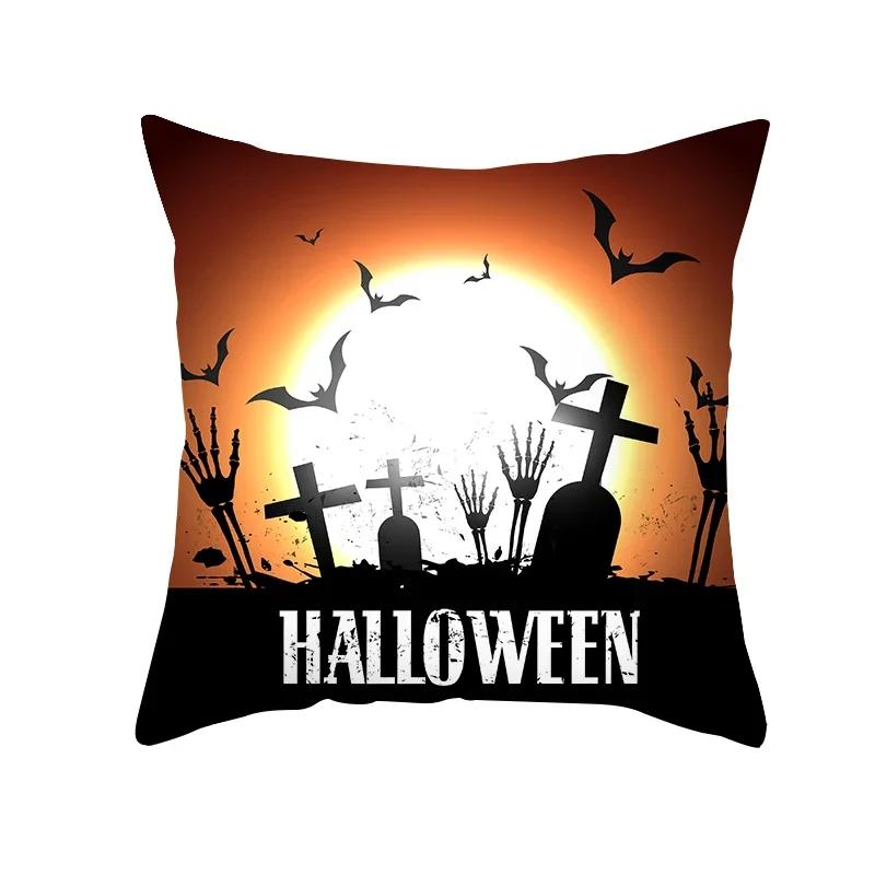 Home Decor Halloween Pumpkin Cushion Cover Trick or Treat Farm Print Sofa Cushion Cover X Funda De Almohada