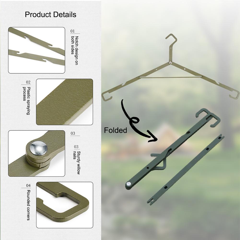 Outdoor Camping Folding Hanger Multifunctional Foldable Travel Hanger Portable Storage Rack Travel Accessories