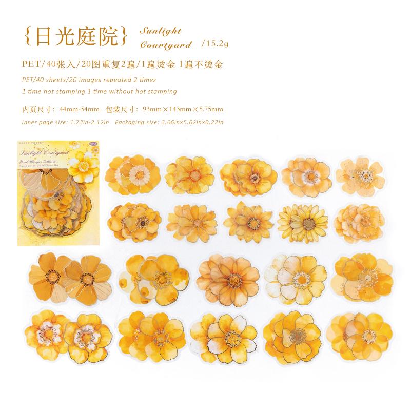 

20/40 Pcs Kawaii Creative flower plant Sticker Pack hand tent DIY Stick Labels Scrapbooking Stickers Junk Journal Supplies