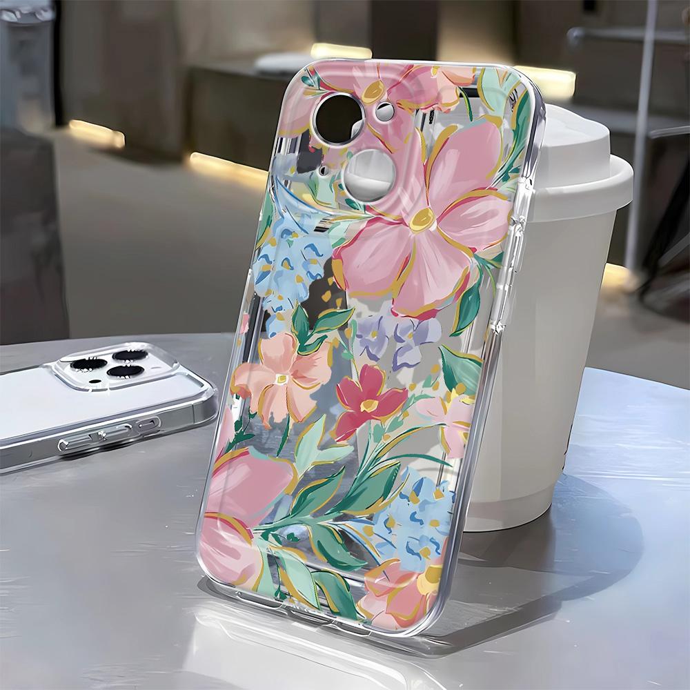 Colorful flowers For iPhone 16 15 14 13 12 11 Pro Max XS XR 16 14 Plus Phone Case Bumber Cover 16E
