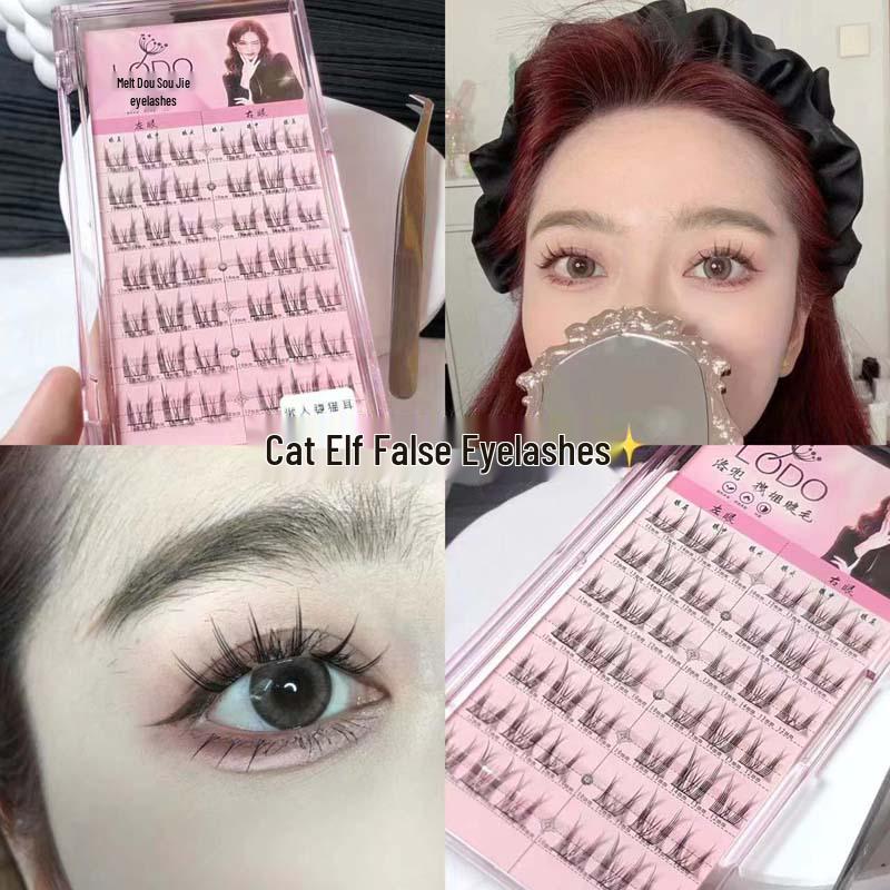 

Luo Dou Cat Elf Faux Eyelashes - Comic Eyes, Big Barbie Eyes, Devil Cluster Segments for a Natural Photogenic Look