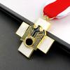 Emperor's Social Welfare Medal, White Cross Brooch, British Academy Style, Metal Badge Ribbon, Christmas Gift, Stocking Stuffers