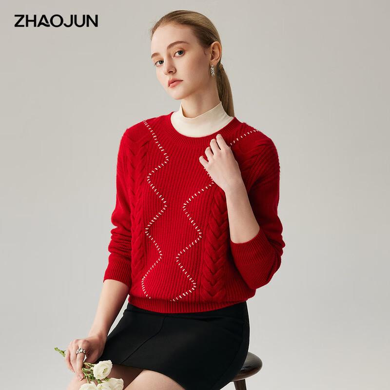 

Zhaojun Women s 2025 A/W 100% Cashmere Cable Knit Sweater L