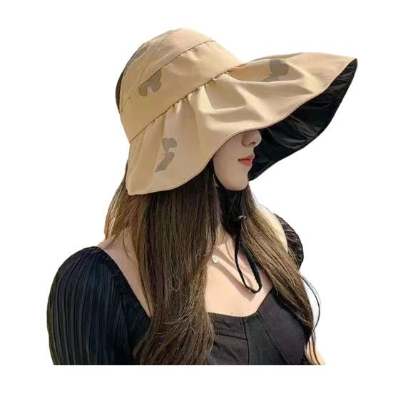 Bucket Hat Empty Top Sun Protection UPF50+ Wide Brim Summer Hat Women Lightweight Foldable Outdoor Travel Hat