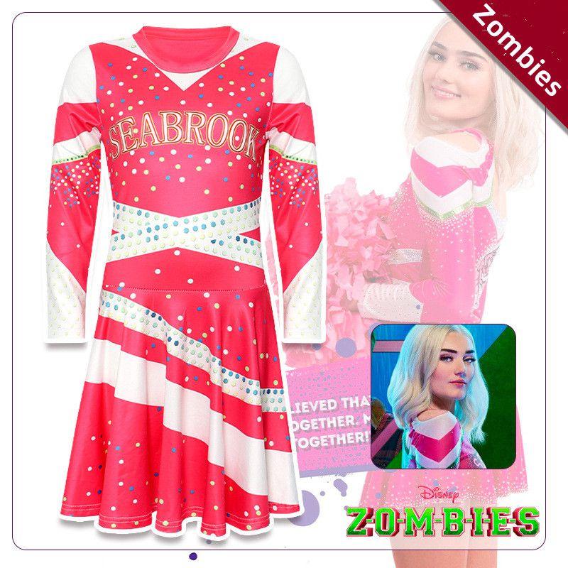 3 Zombie Halloween Addison Cheerleading Costume Childrens Cosplay Dress