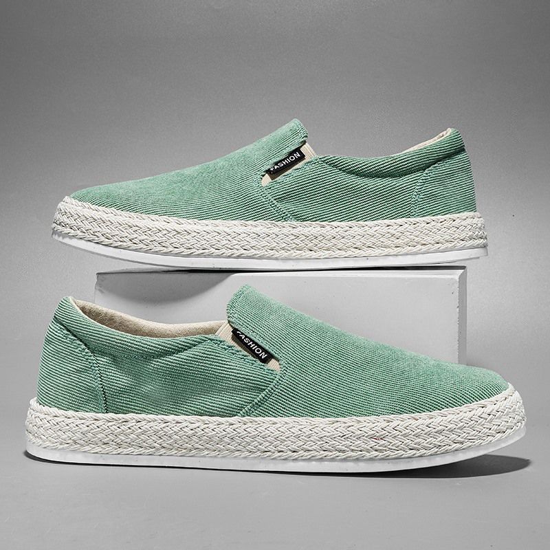 Fashion Sneakers Summer Canvas Round Toe Men's Casual Shoes Solid Color Non Slip Non-leather Work Fashion 2025 Male Shoe Walking Hiking