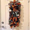 Spooky Pumpkin Halloween Wreath Door Hanging Decorative Courtyard Ornament