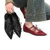 Inner Height Increase Pointed Patent Leather Spring Mary Jane Women's Double 2025 Bow Retro Single Shoes Small New Women's Shoes