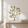 Tree Branch Candlestick Metal Candle Holder with Marble Base Decor Tabletop Elegant for Living Room, Entryway