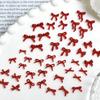 Burgundy Bowknot Internet Celebrity Hot-Selling Solid Color Mini Red 3D Hollow Bow Tie Cartoon Resin Nail Art Accessories