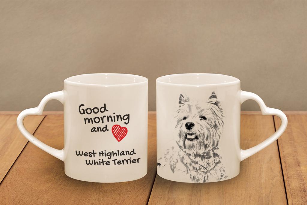 West Highland White Terrier, Westie, Westy - Cup with a Dog, Adorable Cup with a Heart-shaped Handle, Universal Gift from the Art-Dog Brand