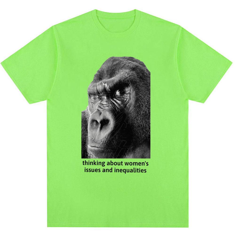 Feminism Gorilla Funny Meme Graphic Tshirt Men Women Humor Fashion Summer T-shirt Oversized Cotton Casual Vintage T Shirts Gifts