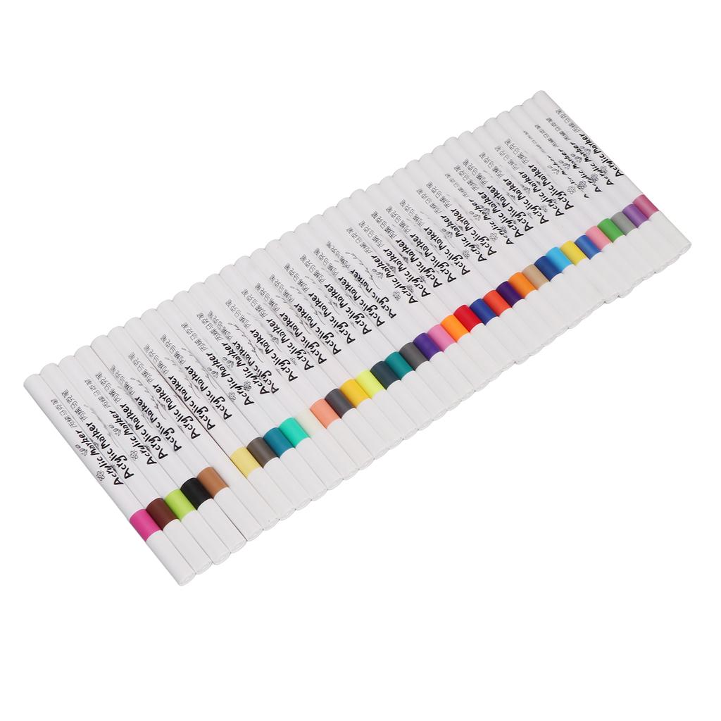 36 Pcs Acrylic Paint Pen 36 Color Multipurpose DIY Painting Acrylic Paint Pen Markers for Glass Wood Stone Fabric