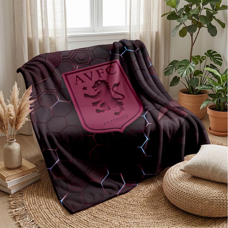 Aston Villa Football Soft Flannel Fleece Blanket Lightweight Cozy Warm Throw Blanket For Sofa Bed Home Decor