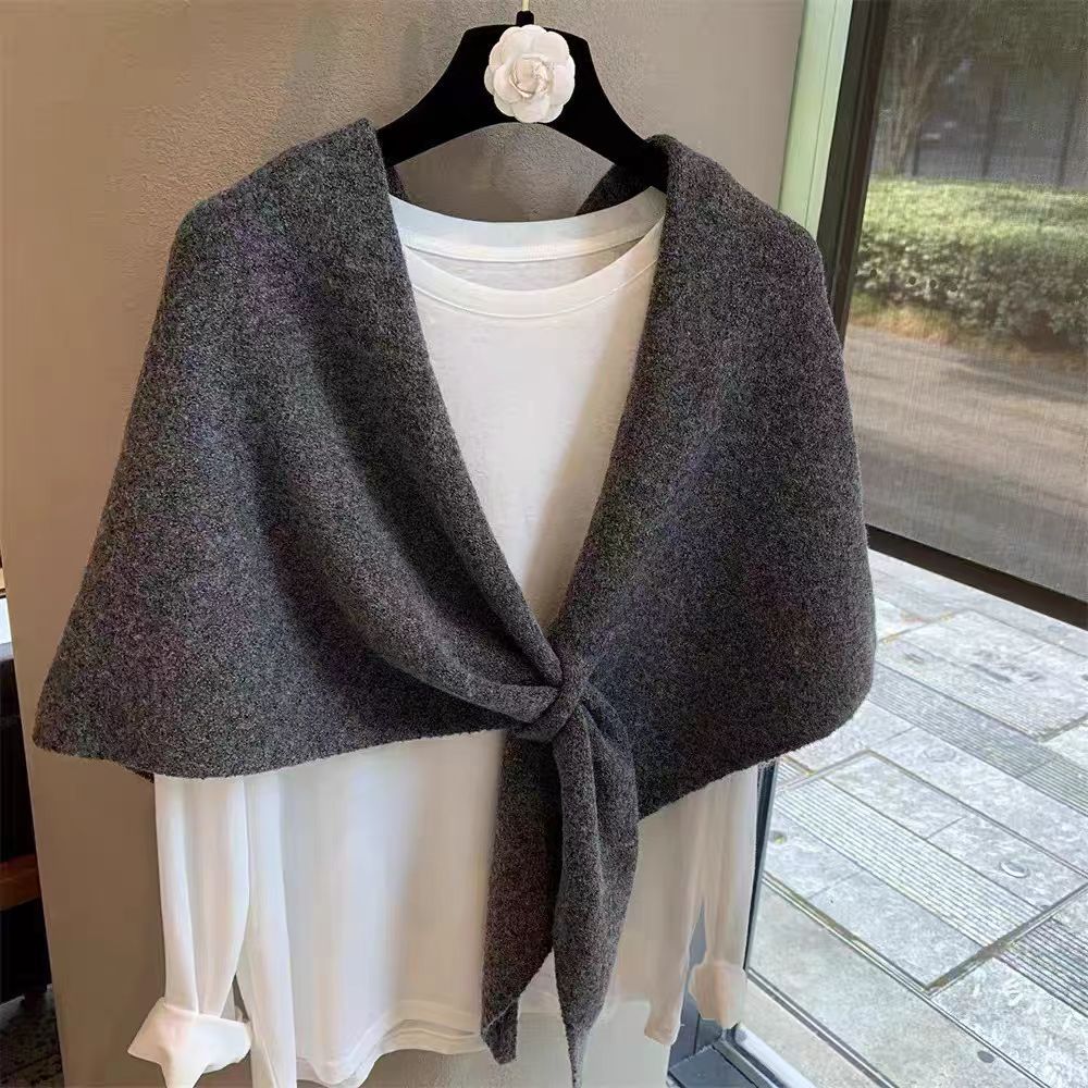 New Shawl for Women's Outerwear in Autumn and Winter Versatile Triangle Scarf  Neck Gaiter  Warm Scarf  Solid Color  Versatile Neck Scarf