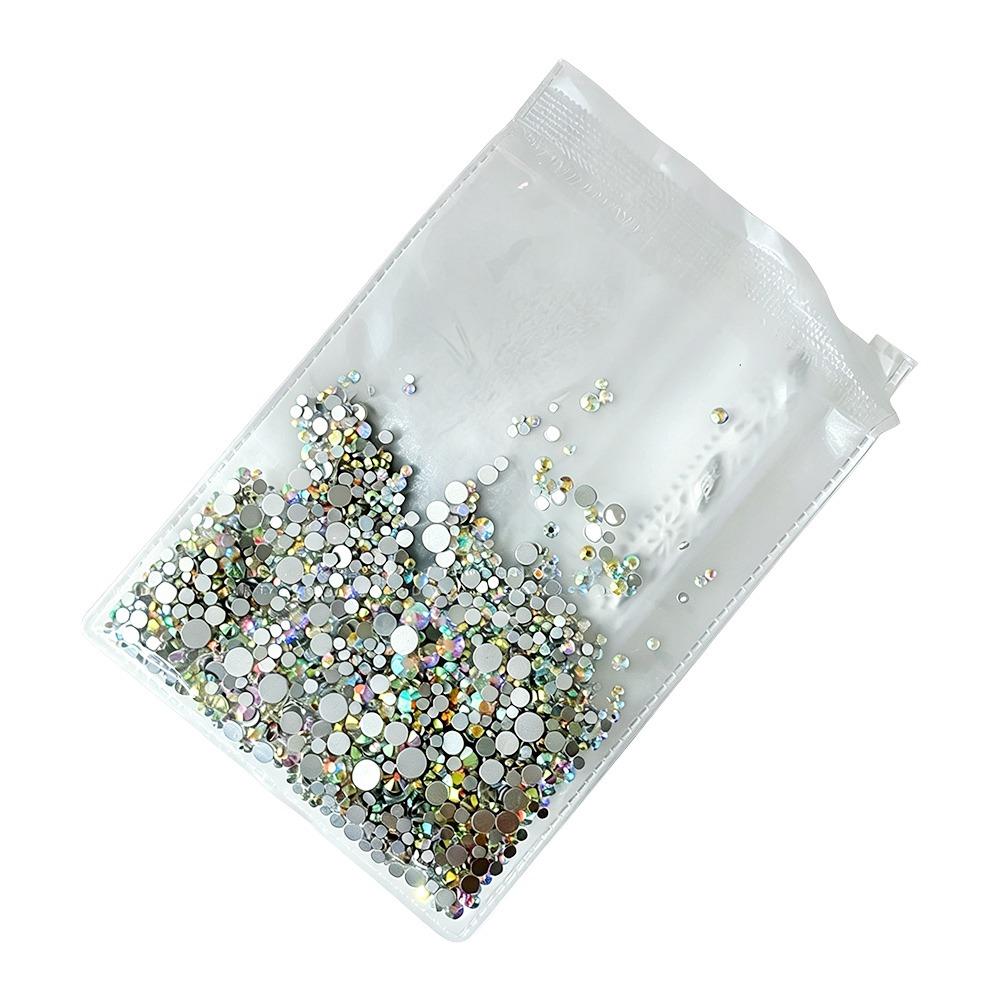 1440Pcs Round Cut Nail Gems Glass Manicure Decorations New Nail Diamonds Manicure AB-1.2-4.8mm