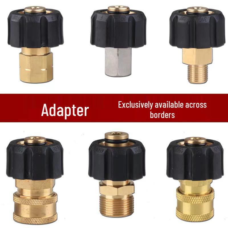 High-Pressure Water Spray Gun & Hose Fittings with M22-1/4 and M22-3/8 Quick Connect