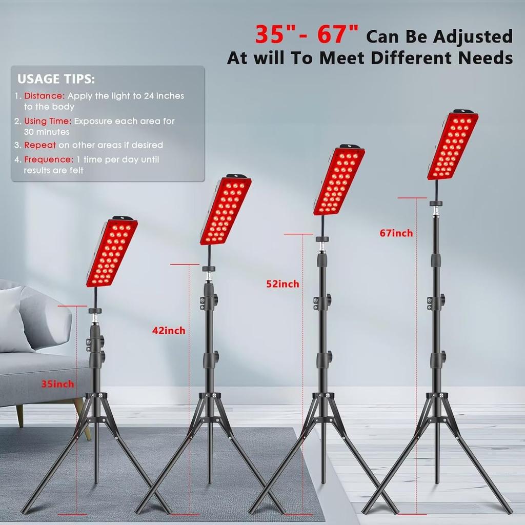 Red Light Therapy Lamp, Infrared Light Therapy with Stand - 660nm Redlight & 850nm Near Infrared Light Device for Body Healty Skin Care at Home Use