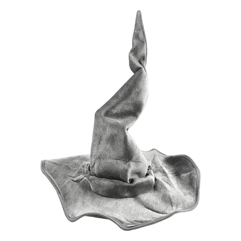 Costume Witch Hat for Halloween Event, Soft Fabric Wide Brims Dressing-Up Hat with Twist Crowns for Themed Performances