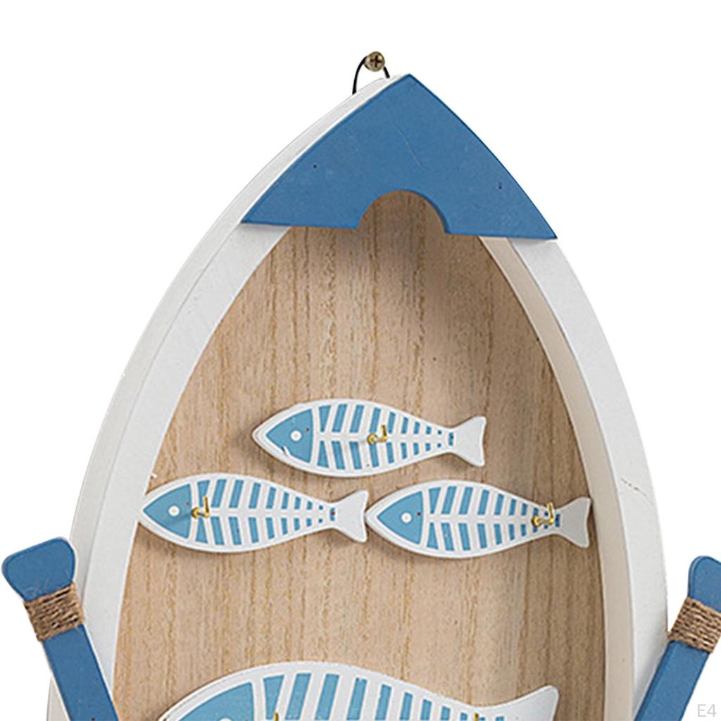 Key Holder for Wall Home Decor Ornaments Mediterranean Style Wood Craft Art