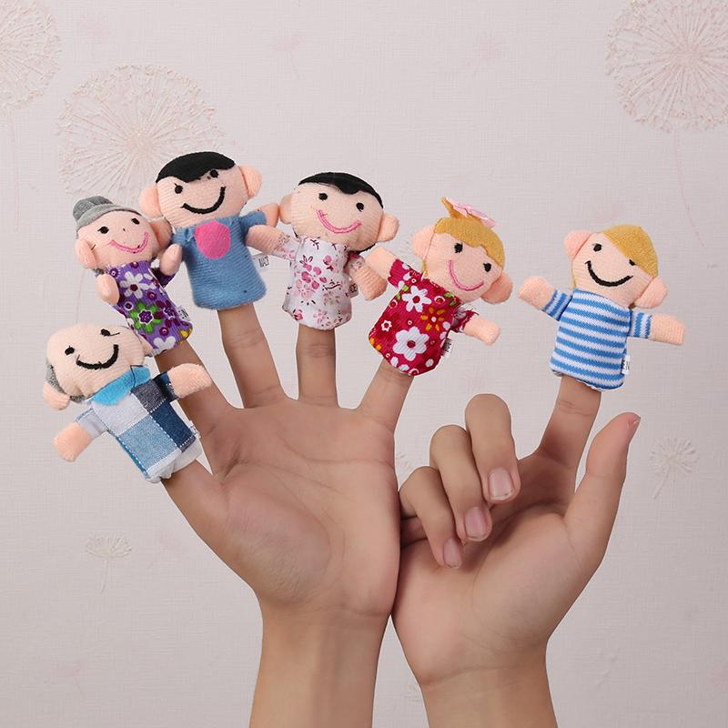 6Pcs/lot Finger Puppets Toys Gift Family Finger Puppets Set Mini Plush Baby Toy