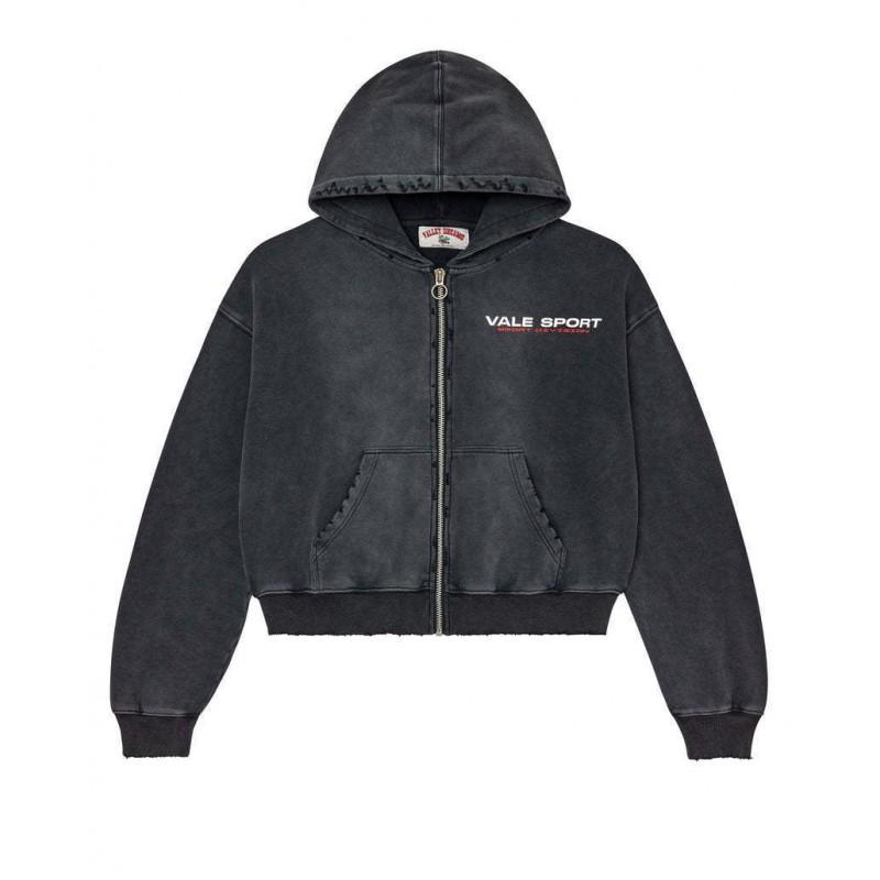 Mens Oversized Hooded Sweatshirt With 3D Graphic Print Washed Effect Drop Shoulder Zipper Front Casual Streetwear