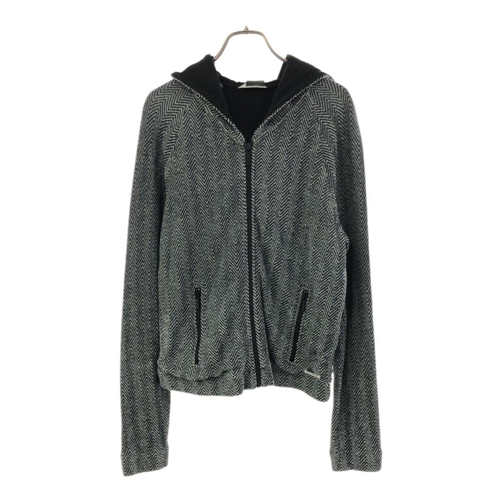Armani Exchange Herringbone Long Sleeve Zip Hoodie S Black Series Men's Used