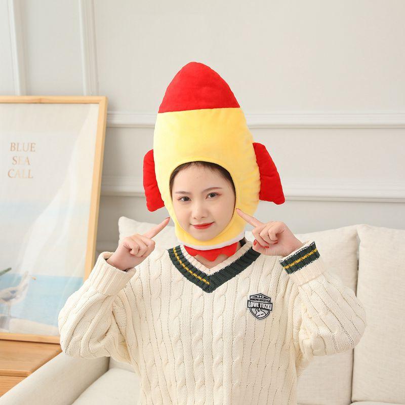 Rocket hood hat, plush hood, photo props, photo props, cartoon hood 43*42CM0.2kg