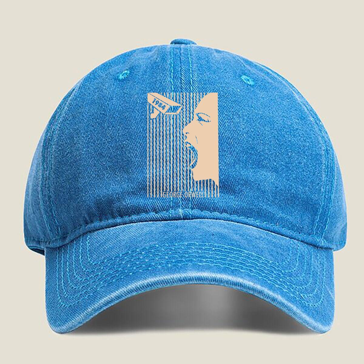 George Orwell Silhouette Washed Baseball Cap One Size