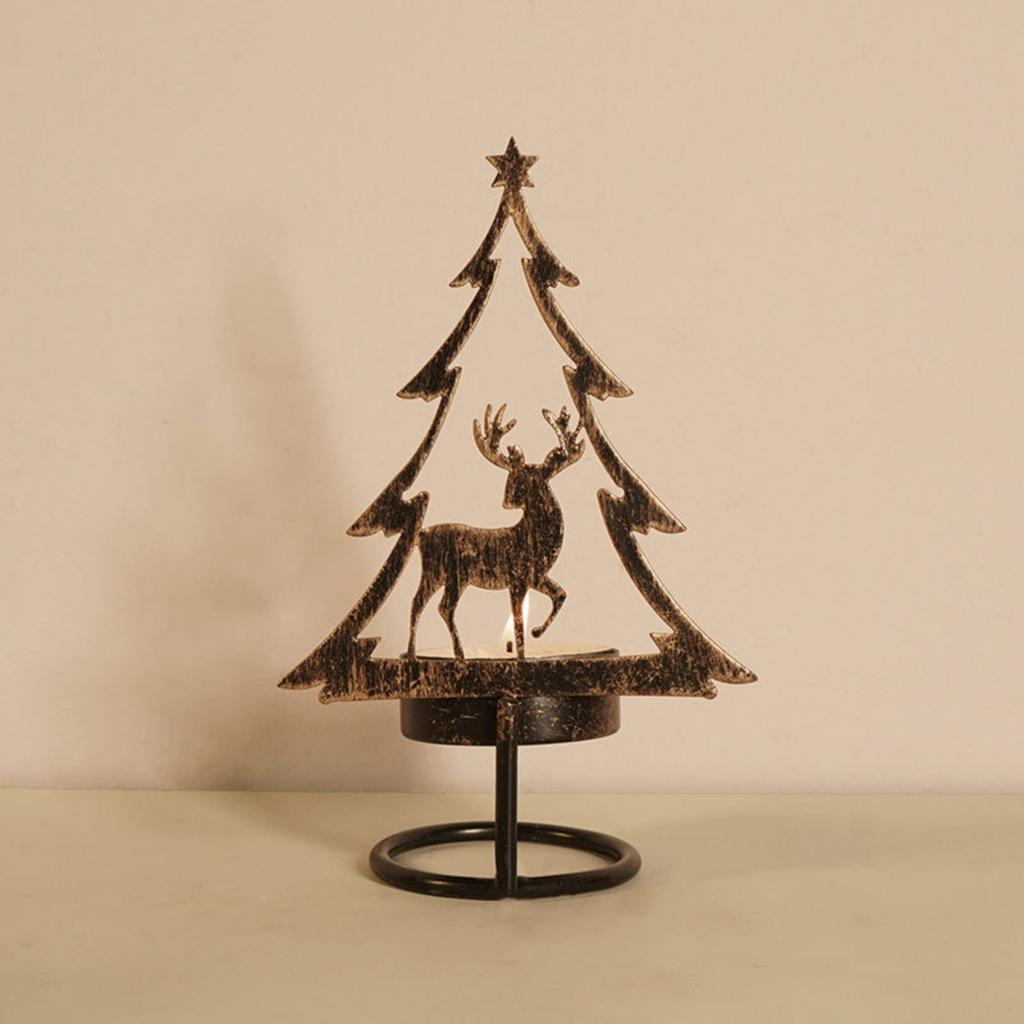 Christmas Candlestick Iron Merry Christmas Ornaments Decoration To Make Old-fashioned Atmosphere Candle Cup Layout Scene