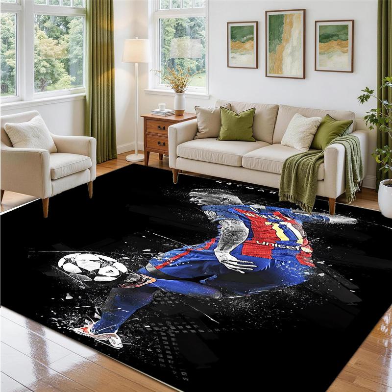 Kylian Mbappe Design Kristall Samt Teppich Weiche Dekorationsmatte für Schlafzimmer Eingang