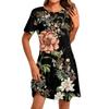 Women's Fashion Casual Print Round Neck Short Sleeve Short Dress