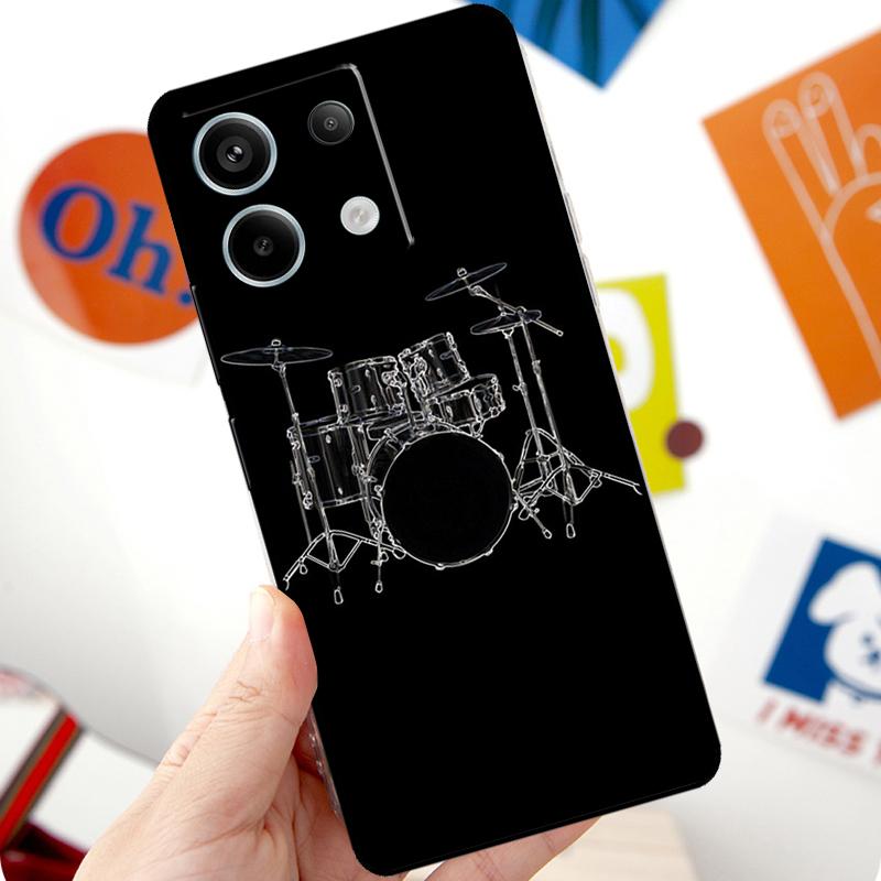 Musical Instrument Drum Funda For Xiaomi Redmi Note 11 10 12 13 14 Pro 11S 12S Case For Redmi 15 10C 13C 12C 14C 15C