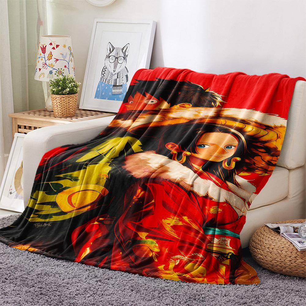 1PC Luffy D Patterned Flannel Blanket Suitable For All Seasons For Home Decor Warmth And Comfort Gifts Holiday Present