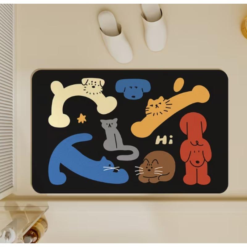 Creative Animal Bathroom Carpet Soft Mat Non Slip Bathroom Floor Mat Bathroom Floor Mat Toilet Door Mat Kitchen Universal Rug