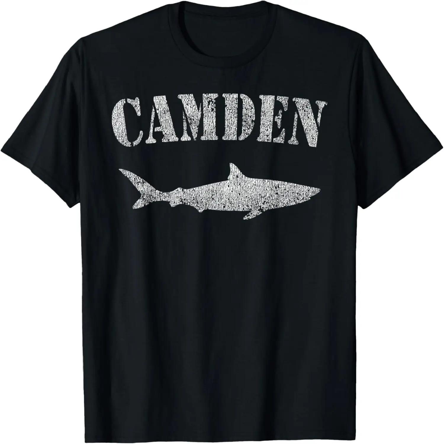 Retro Camden Maine Shark T-Shirt S