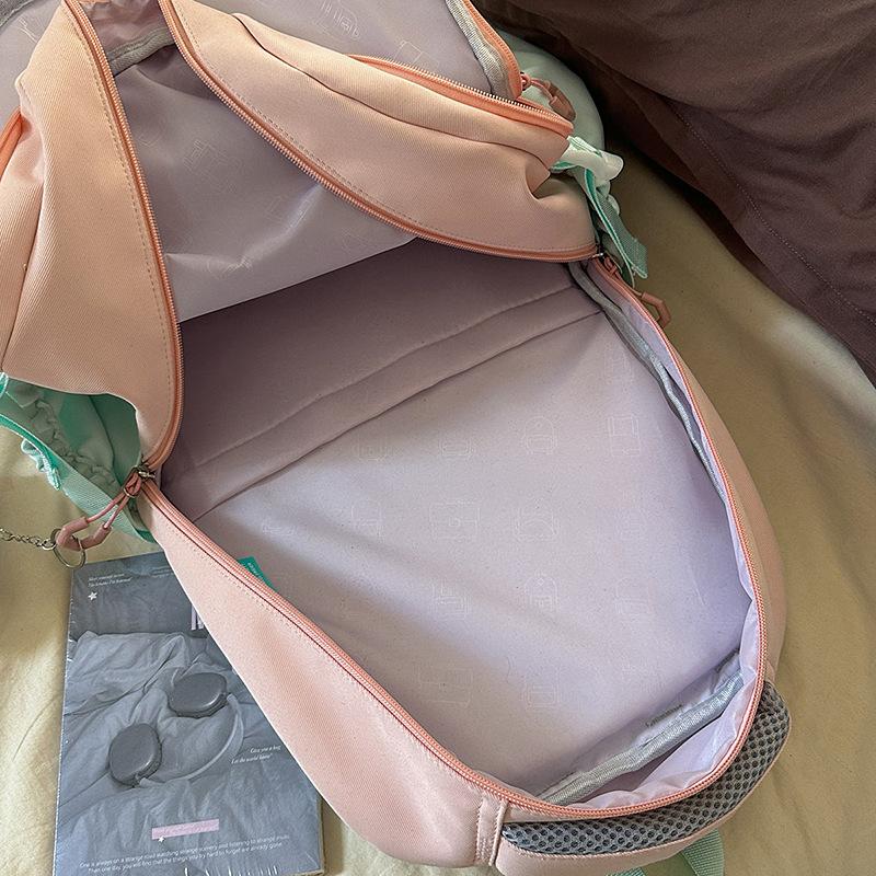 Schoolbag: Japanese soft milky healing style, fresh collegiate backpack, student, girl, weekend short trip backpack