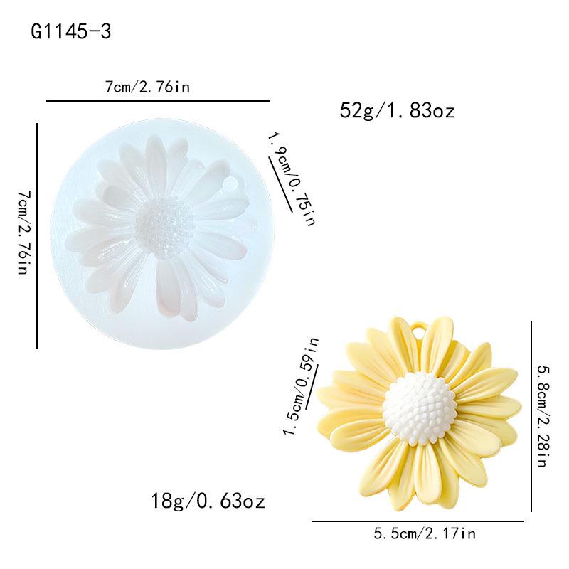 Stampo in Silicone per Aromaterapia Fiore di Margherita per Clip Diffusore in Pietra Fai da Te e Ciondoli Decorativi