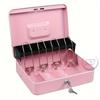 1pcs Iron Money Box with Lock Cash Box with Spring-Loaded Bill Clips 5 Grids Cantilever Coin Tray Safe Key Lock Money Organizer