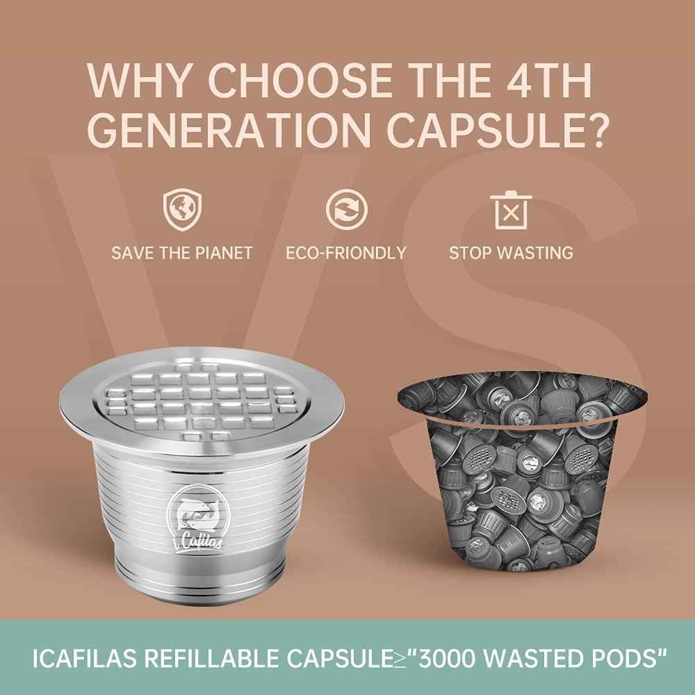 Cápsulas de Café Reutilizáveis iCafilas Moedor de Café de Aço Inoxidável Para Máquina Nespresso Porta-Filtro Recarregável Pods
