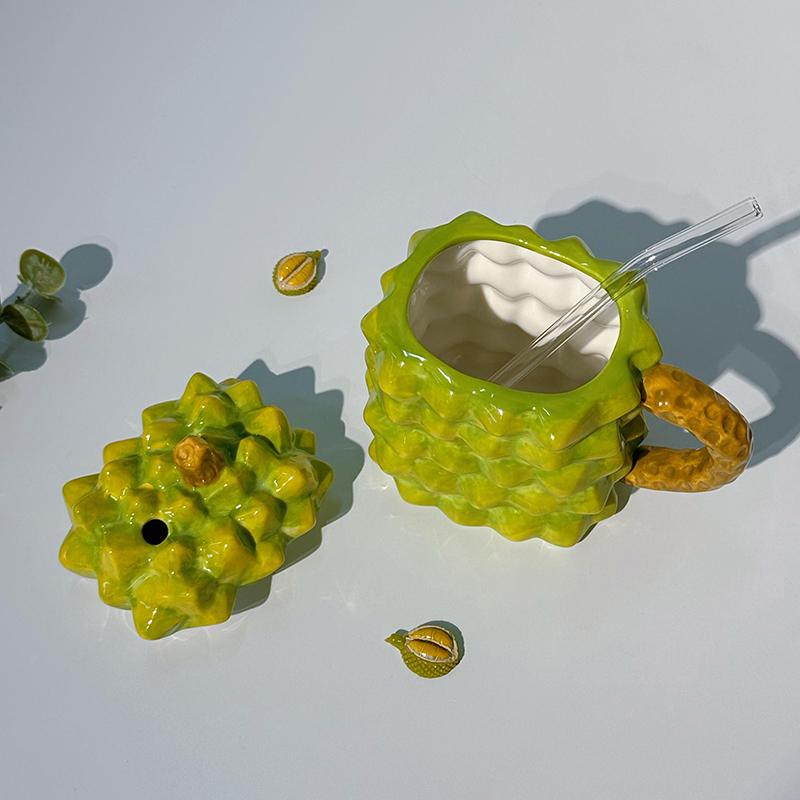 

Abstract Creative Durian Mug Bizarre and Funny Ceramic Cup Student Funny Birthday Gift Practical 470ml