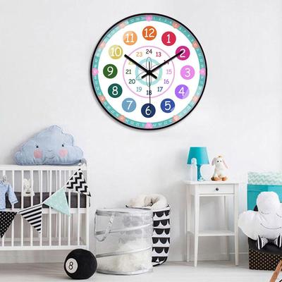 12 Inch Wall Clock Silent Time Non Ticking Colorful Number Decorative Analog for Office Teachers