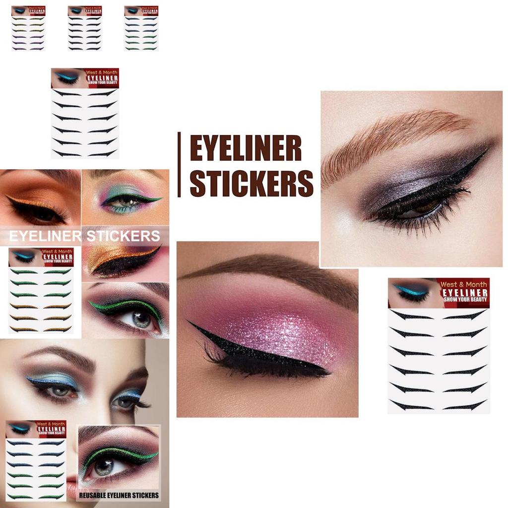 West Month Selbstklebende Eyeliner-Sticker Sechs Paare für Dramatische Augen-Make-up-Looks