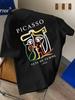 Unisexs Picasso Women Head Portrait Print TShirt  Cotton LooseFitting Outdoors Artistic Style Short Sleeve Street Casual Wear